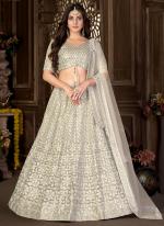 Net Off White Party Wear Embroidery Work Lehenga Choli